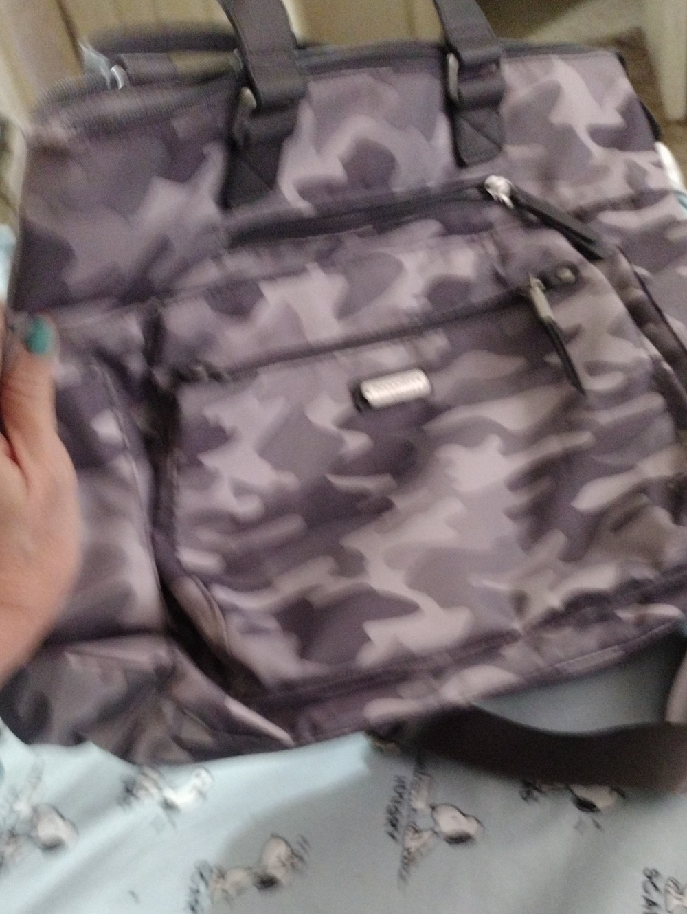 Baggallini Gray Camo Laptop Bag